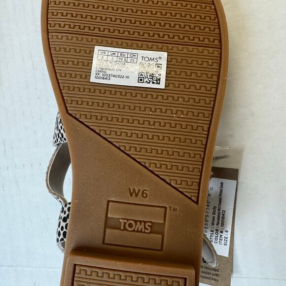 TOMS Sicily Crisscross Sandals Macadamia Mini Cheetah Suede NWOB Size 6 - Picture 8 of 9